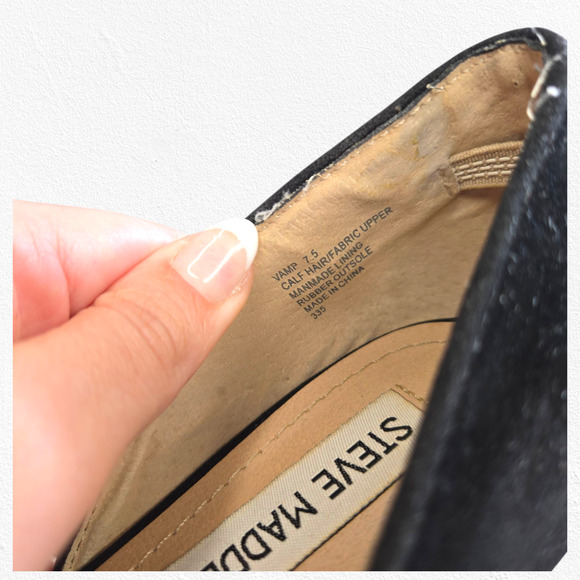 Steve Madden Vamp Leopard Calf Hair D’Orsay Pointed Toe Flats Size 7.5 - Picture 5 of 12